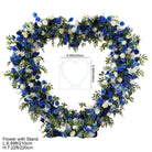 royal blue cream heart flower arch backdrop