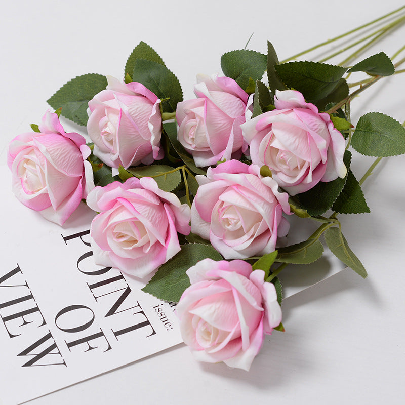 Bulk long stem faux rose assorted colors