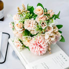 blush dahlia silk artificial flower bunch for party decor