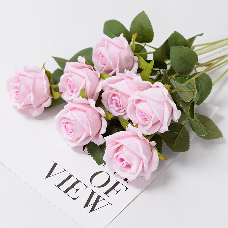 1. Realistic single long stem artificial rose