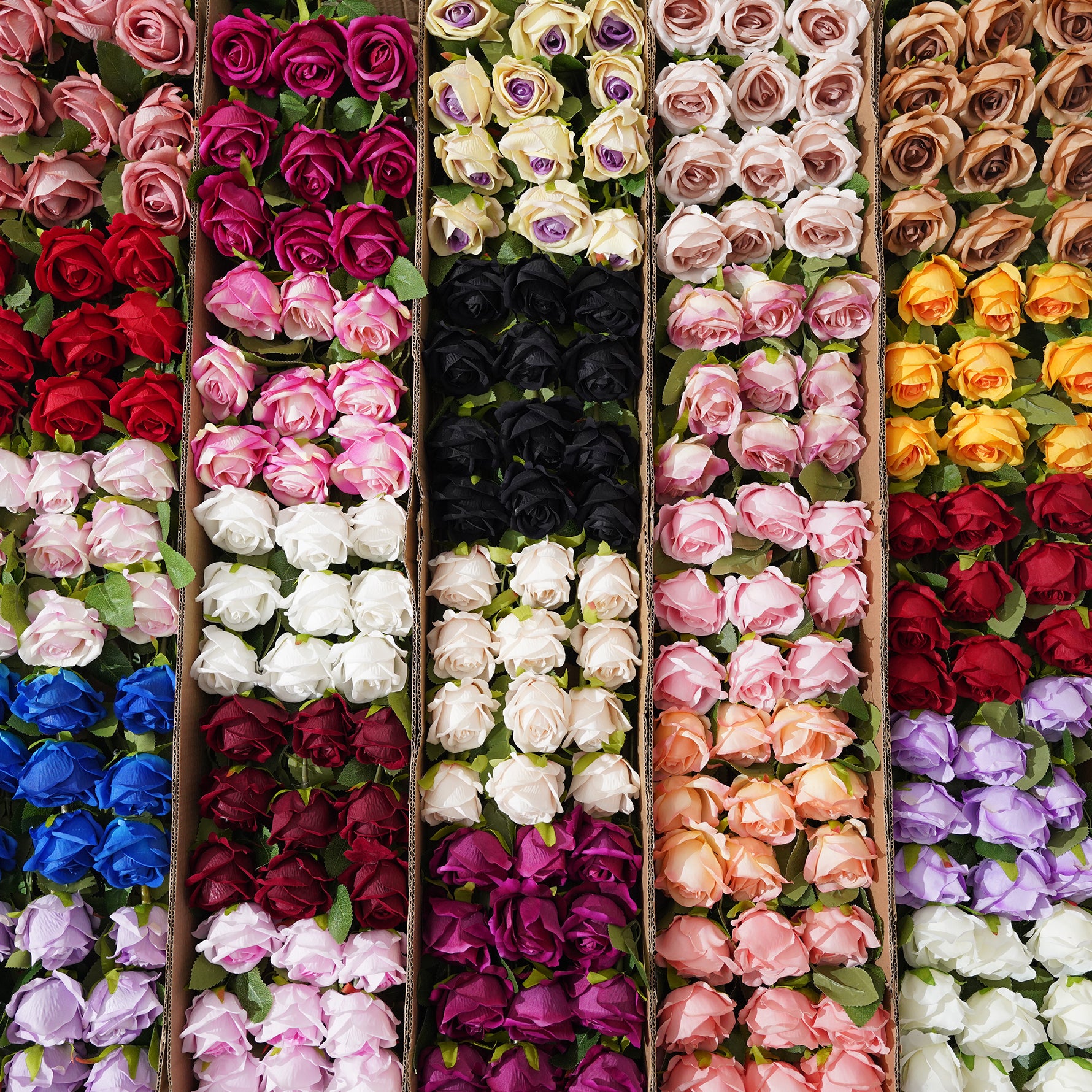 mixed-hue-artificial-long-stem-rose