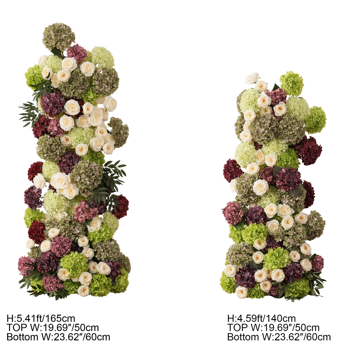 Complete hydrangea floral arrangement for reception styling