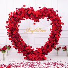 Red floral heart arch for party backdrop