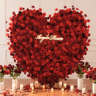 Indoor party red heart rose flower wall decoration