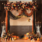 Fall floral centerpiece paired with mini pumpkin table decor