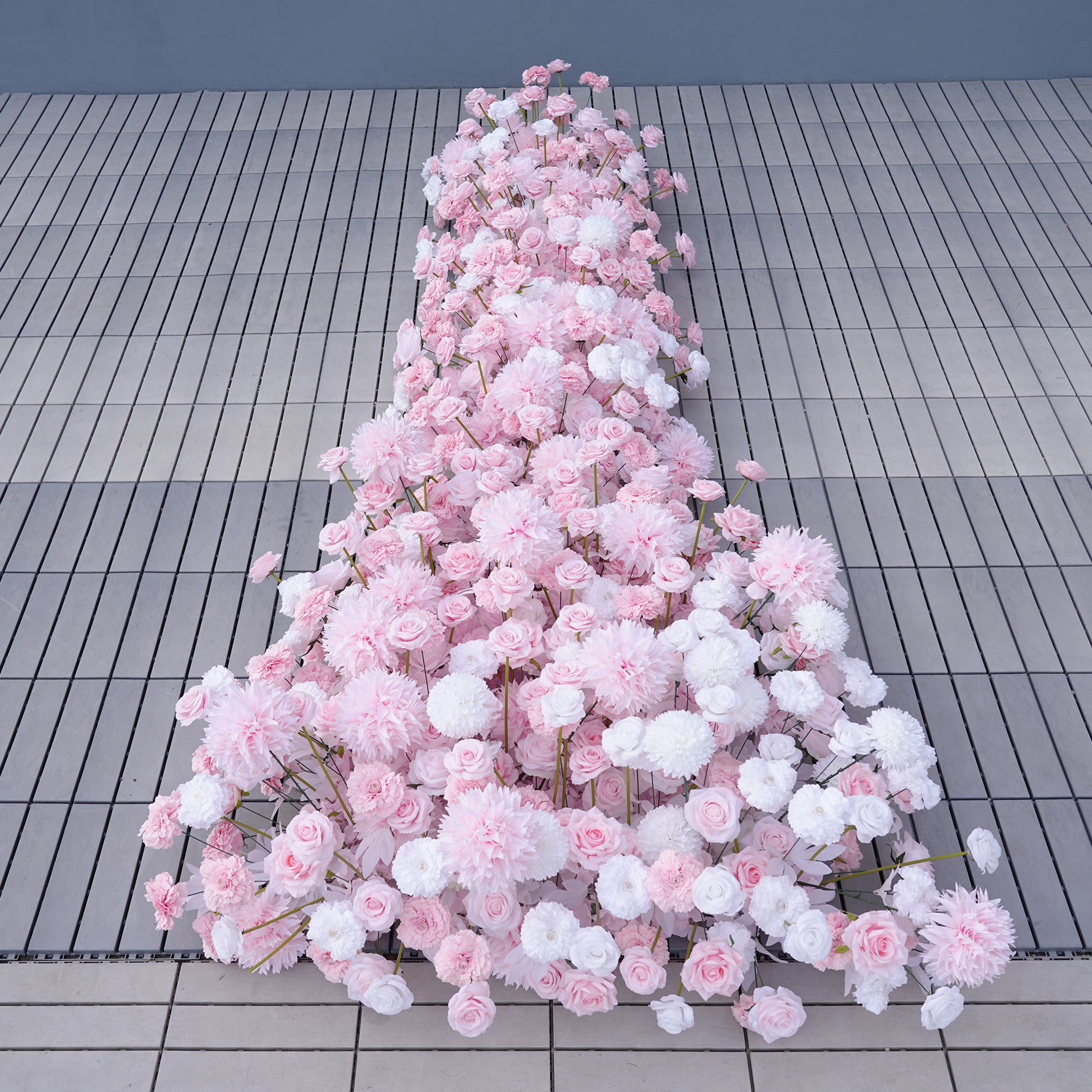 Luxury Pink White Rose Dahlia Floral KT Board Outdoor Wedding