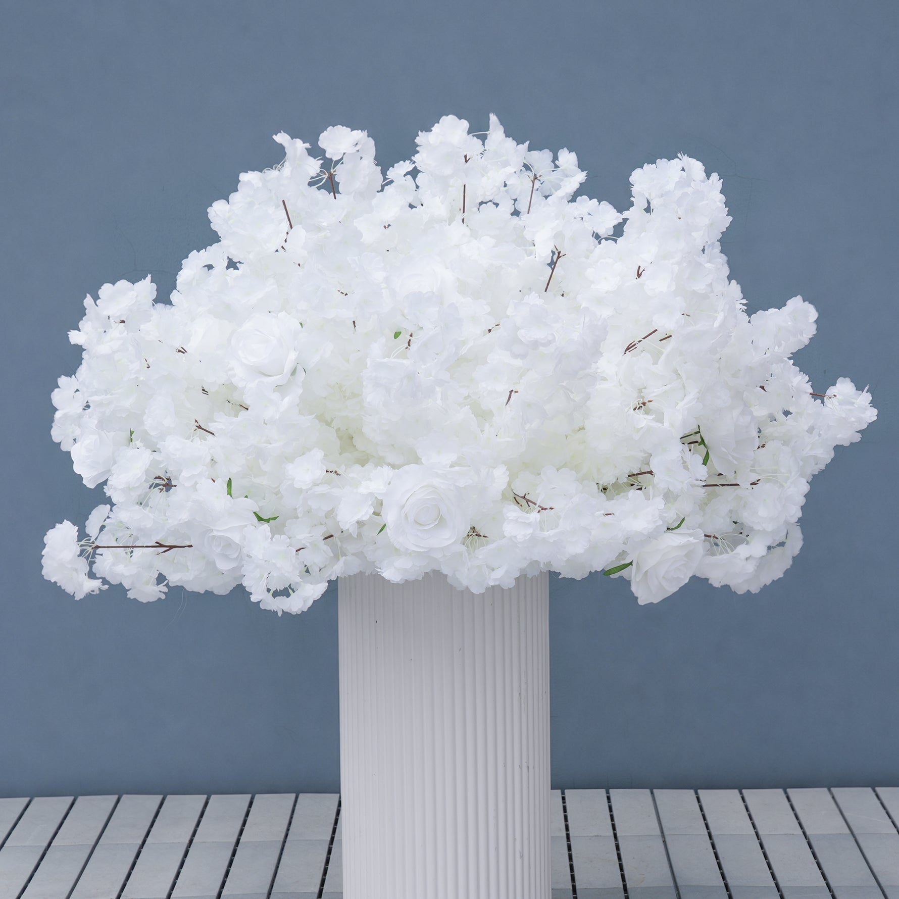 reusable faux white flower backdrop for photoshoot