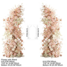 pink white faux blooms wedding arch decor