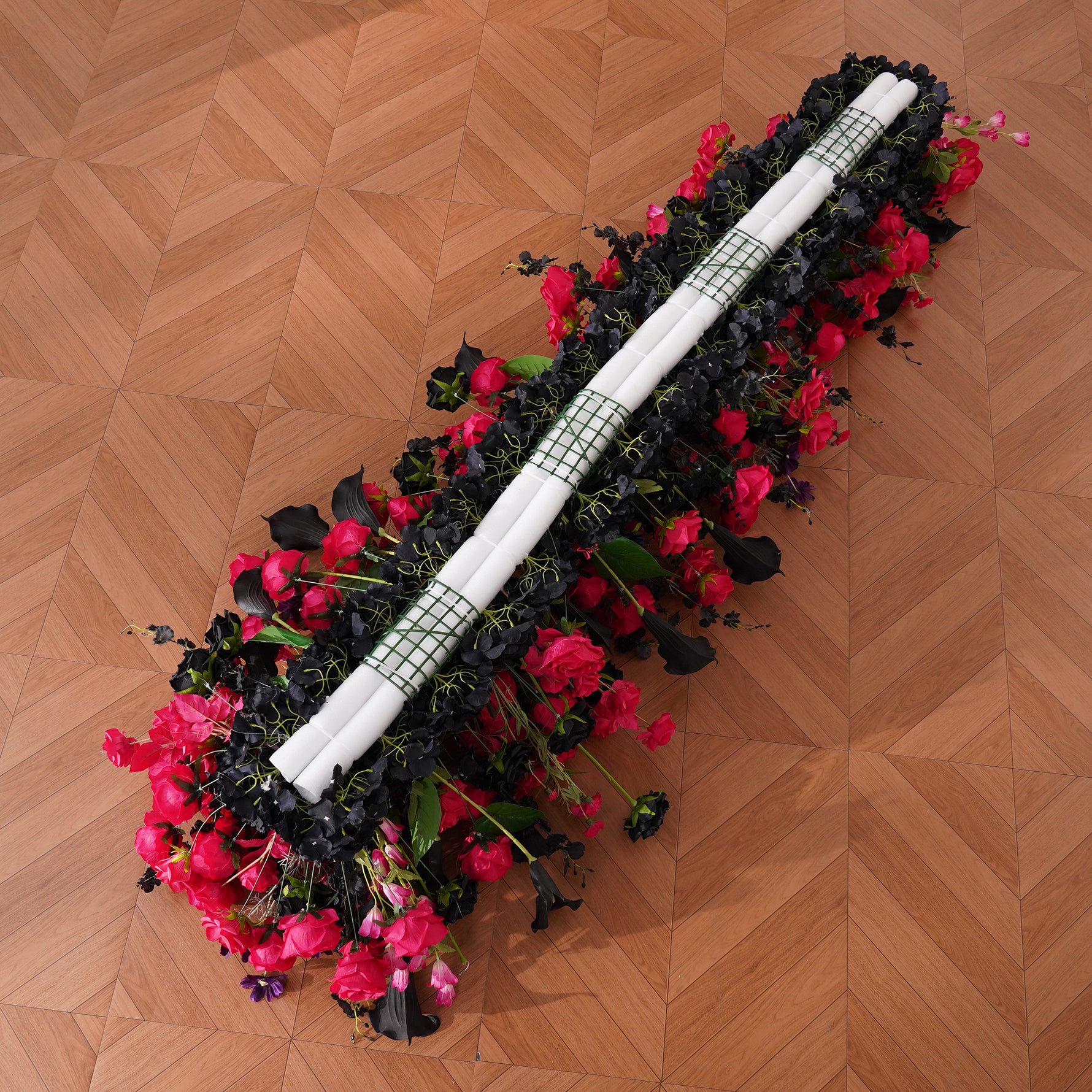red-black-artificial-flower-table-centerpiece