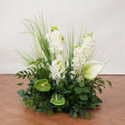 Outdoor Wedding White Green Floral Pillar Decor