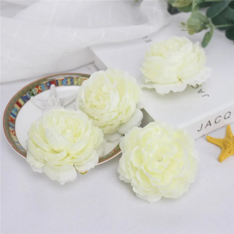 Small Fake Peony Bloom Head Cake Decor 
