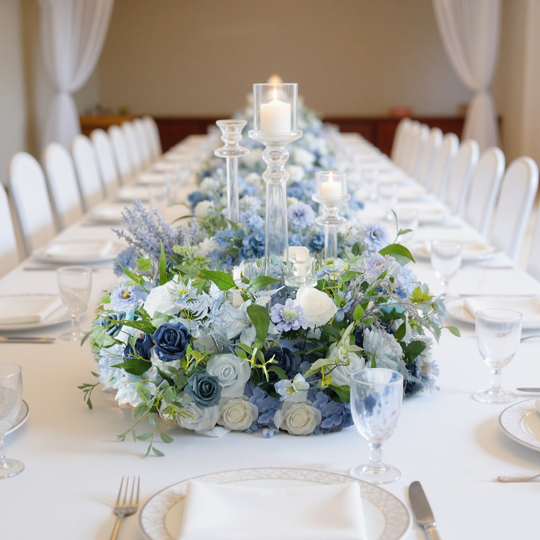 A9076 Artificial Blue Rose Wreath Wedding Flower Arrangement For