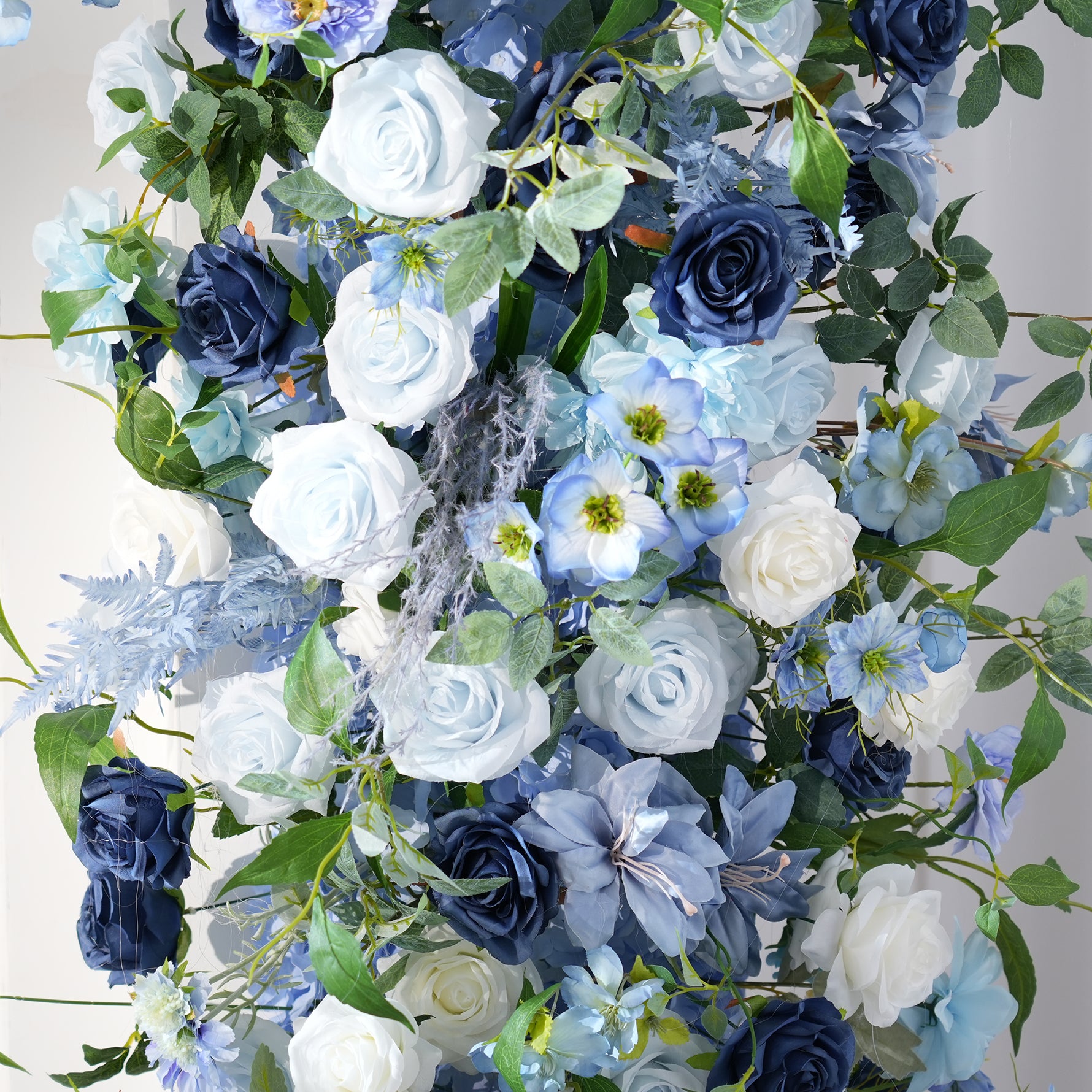 ◆ Angela A9076 Blue Rose Centerpieces Row Hang Floral Arrangement Wedding