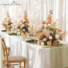 peach-ivory-flower-table-centerpiece
