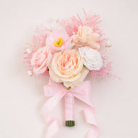 A9004 6pcs/set Pink Artificial Flower Bouquet For Bridesmaids Wedding Party Accessories