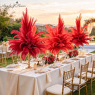 Product grid showing all color options for ostrich feather table centerpieces