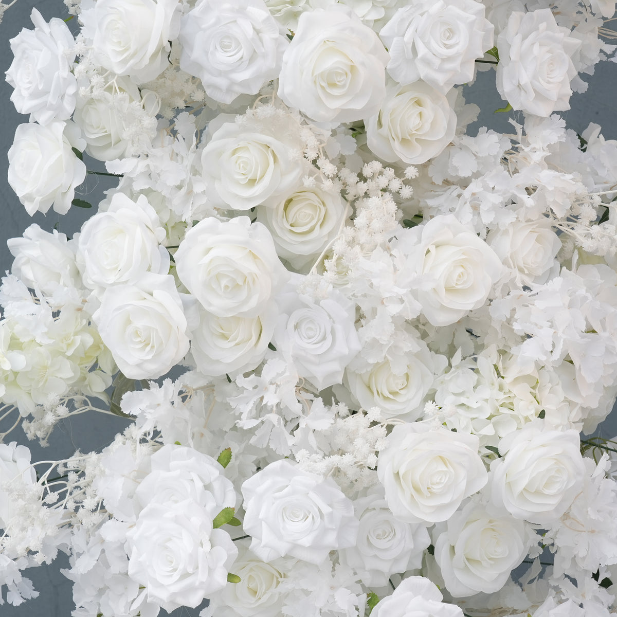 Asymmetrical design white flower curved arch for wedding backdrop