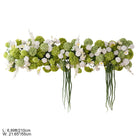 white green flower row for wedding ceremony arch