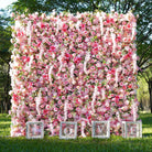 Fabric backing of artificial rose wisteria flower wall