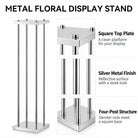 Full set silver pillar stands arranged neatly on light hardwood indoor flooring