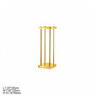 Square flat base metal pillar flower riser with four vertical polished rods