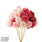 mixed blooms closeup on wedding table flower garland