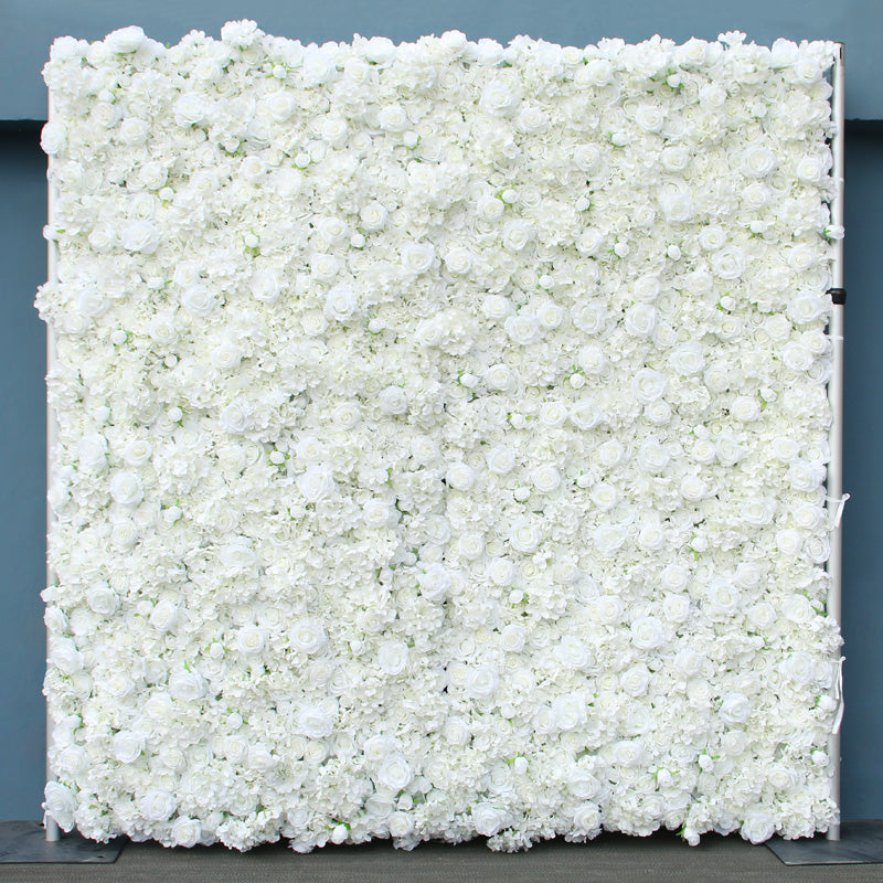 Set of white artificial flower wall 