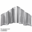 Silver grey satin curtain drape metal arch 