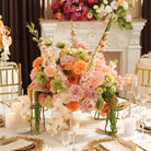 Event dining table artificial flower styling photo