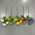 single_blue_hydrangea_stem_with_leaves