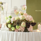 Textured mixed flower floor arrangement