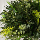 Artificial olive leaf foliage table arrangement for modern luxury wedding reception