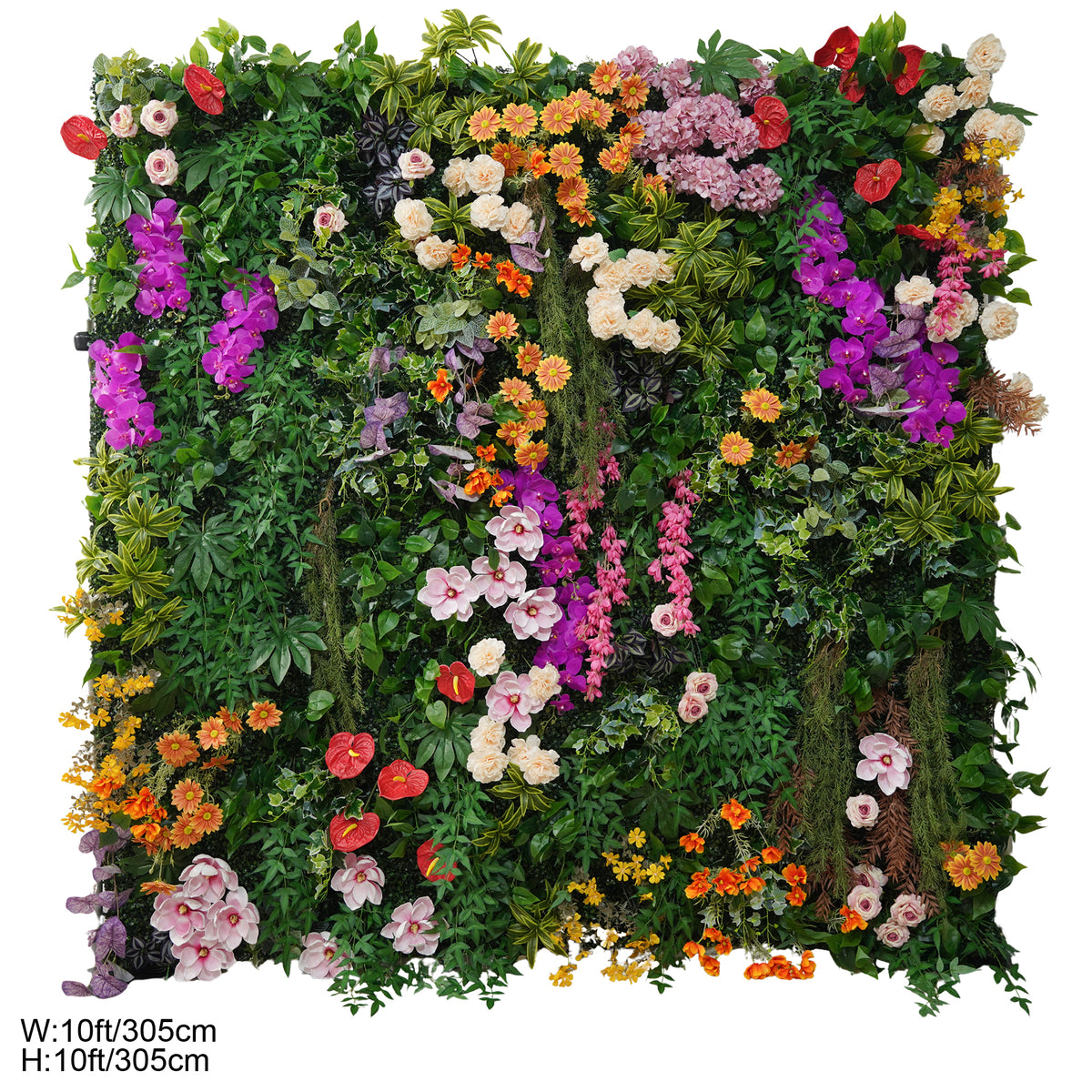 Cream magenta artificial flower wall panel for photoshoot
