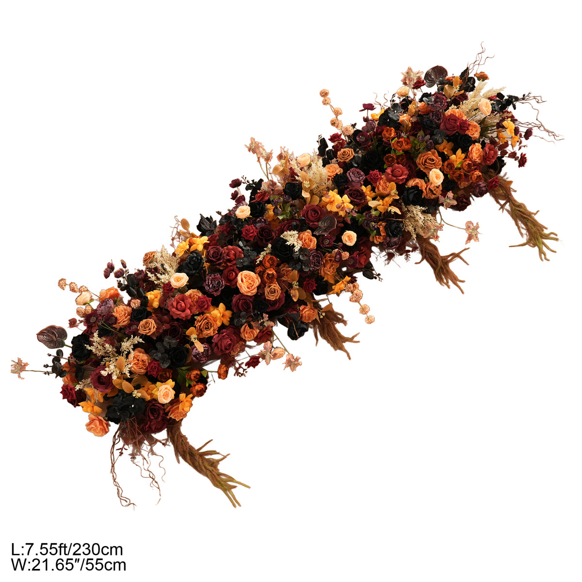 Tabletop fall flower centerpiece for halloween party