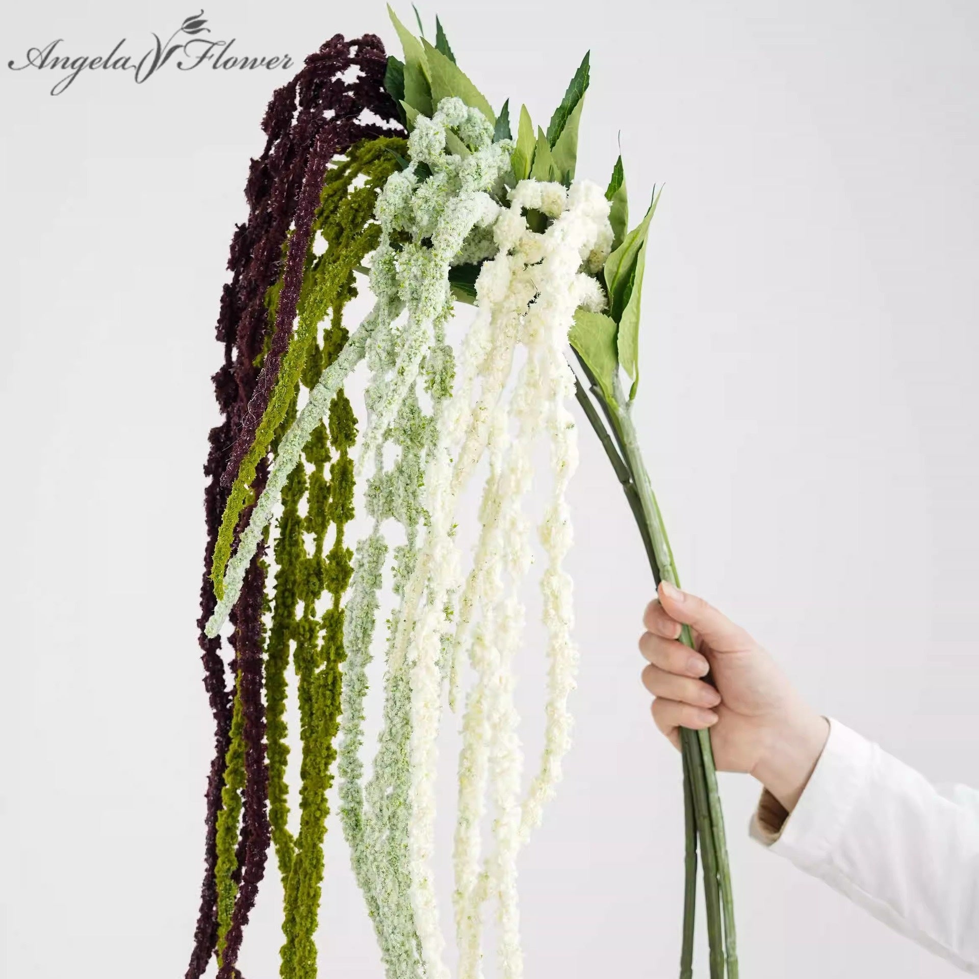 artificial hanging amaranthus green tassel flower