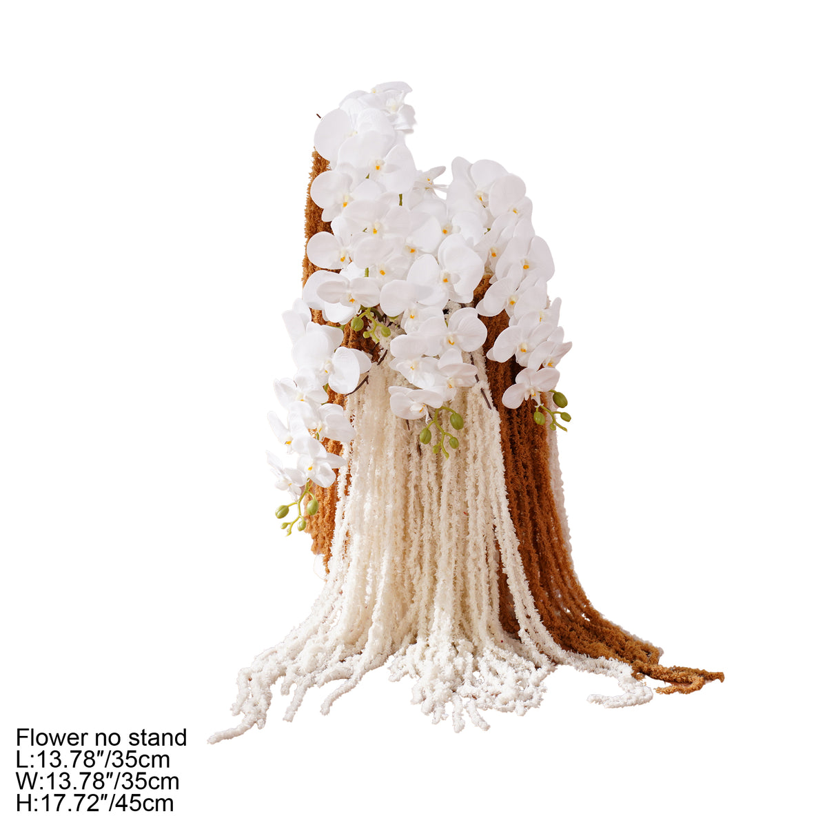 Artificial amaranthus white orchid floral components for wedding arch design