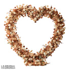 Caramel tone artificial flower heart arch decor