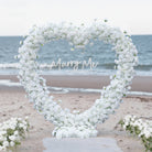 Romantic white rose heart arch wedding decor