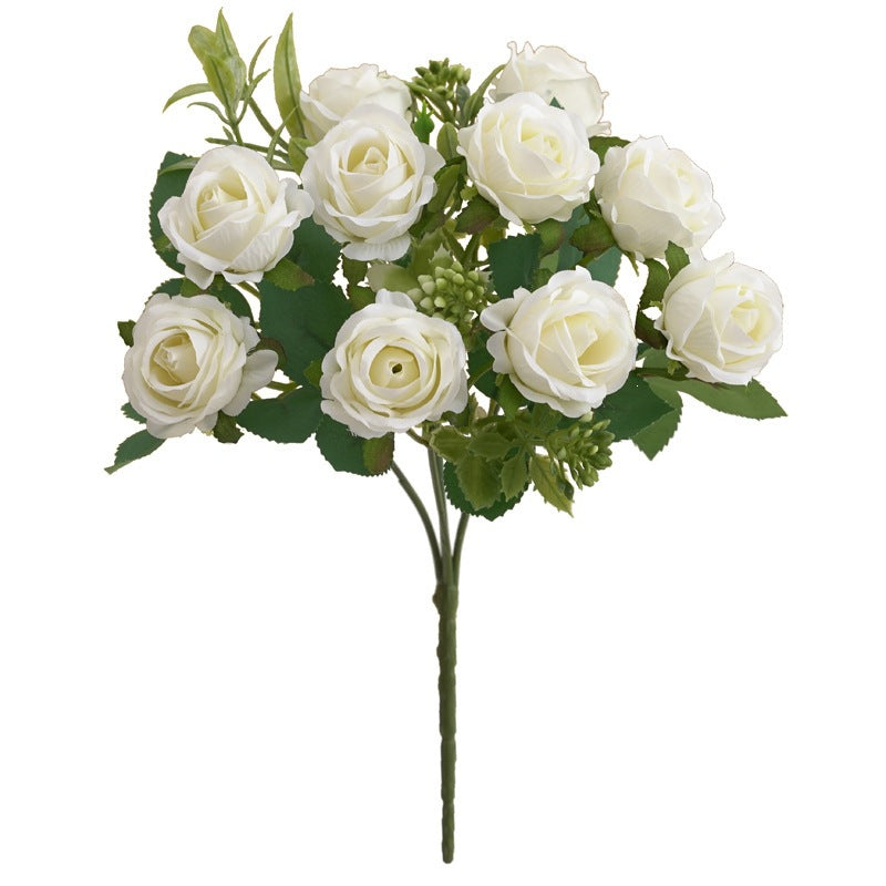 Apricot artificial rose bunch