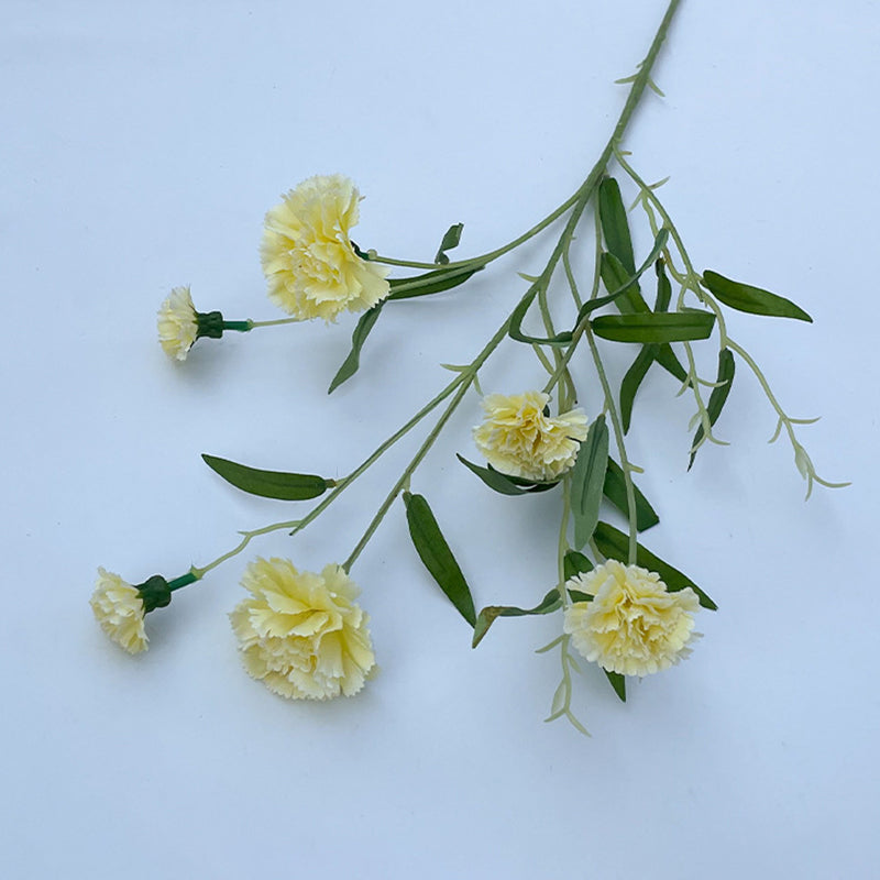 pale‑yellow‑fake‑carnation‑stems‑ruffled‑petal‑close‑up‑detail