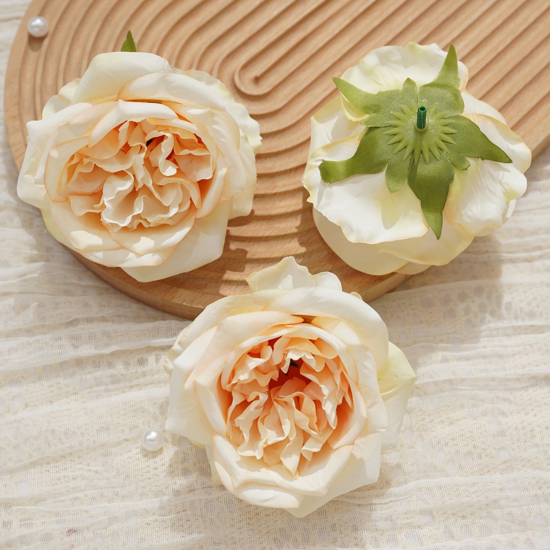 apricot artificial austin rose table decor