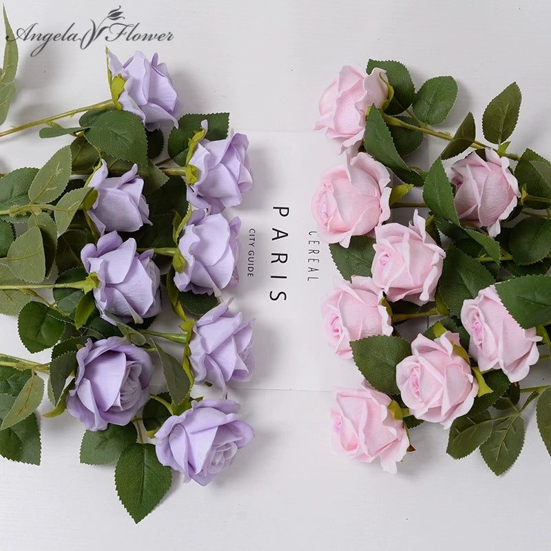 Long stem artificial rose single silk flower