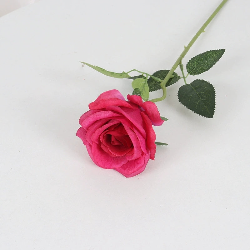 deep‑burgundy‑artificial‑rose‑bloom‑romantic‑floral‑piece