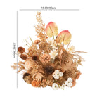 Golden spiky sphere mixed flower table arrangement for autumn wedding