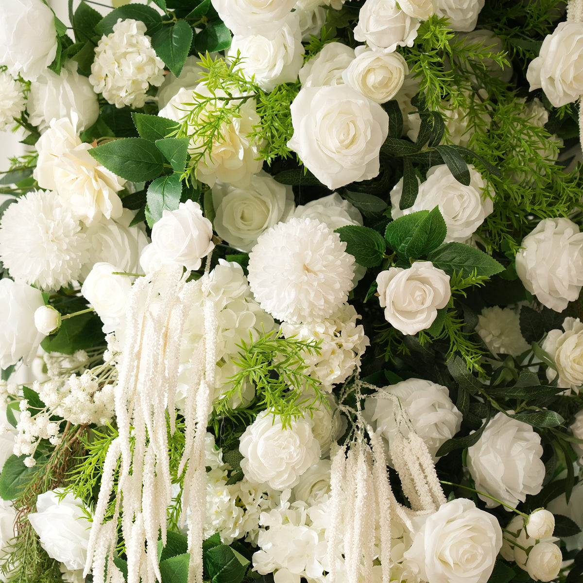 White green flower arch shot under natural bright daylight