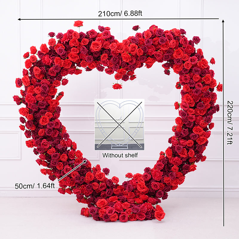 Engagement photo booth burgundy heart floral frame