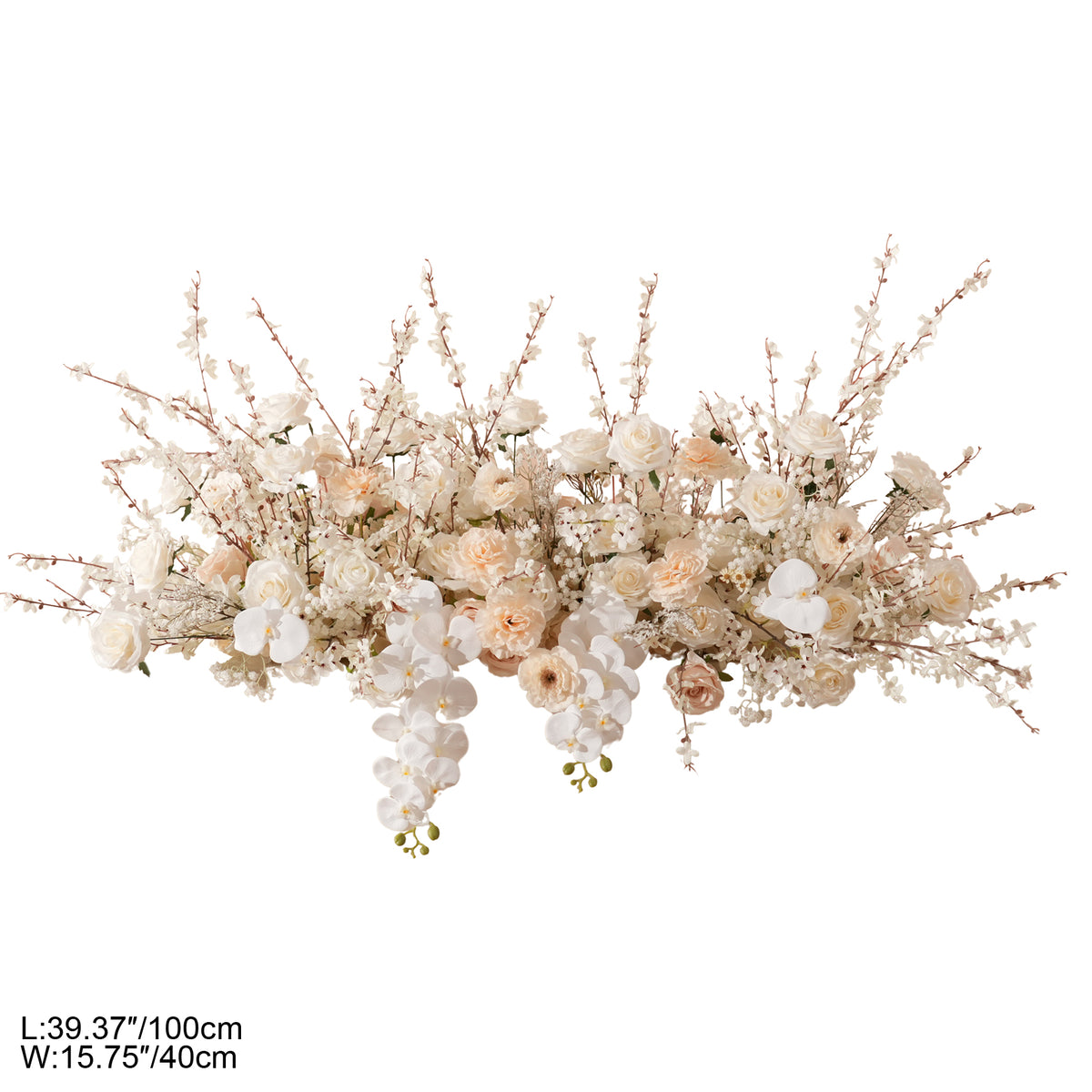 Peach champagne rose cluster for wedding corner styling