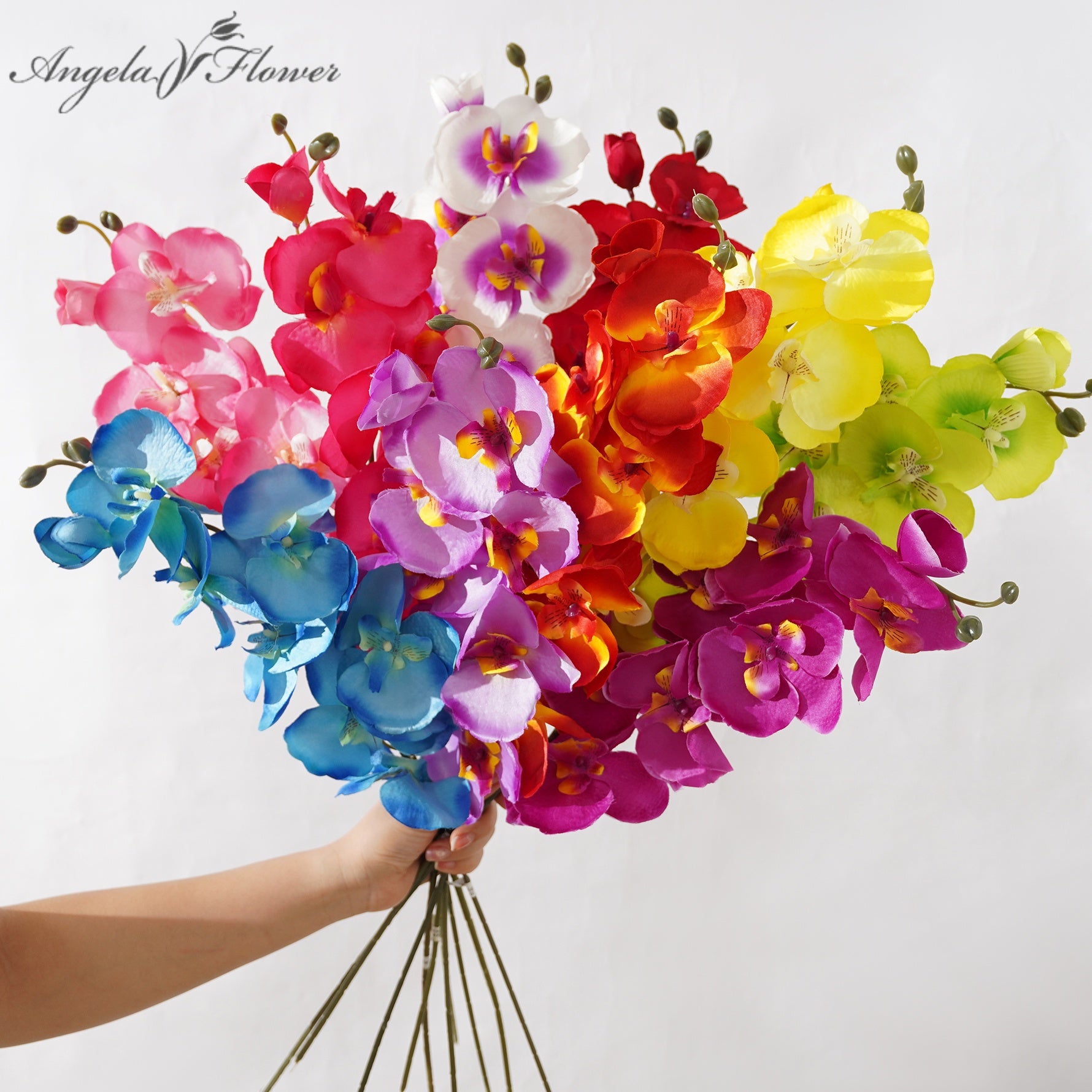 Silk Phalaenopsis Orchid Stem Wedding Floral Supplies