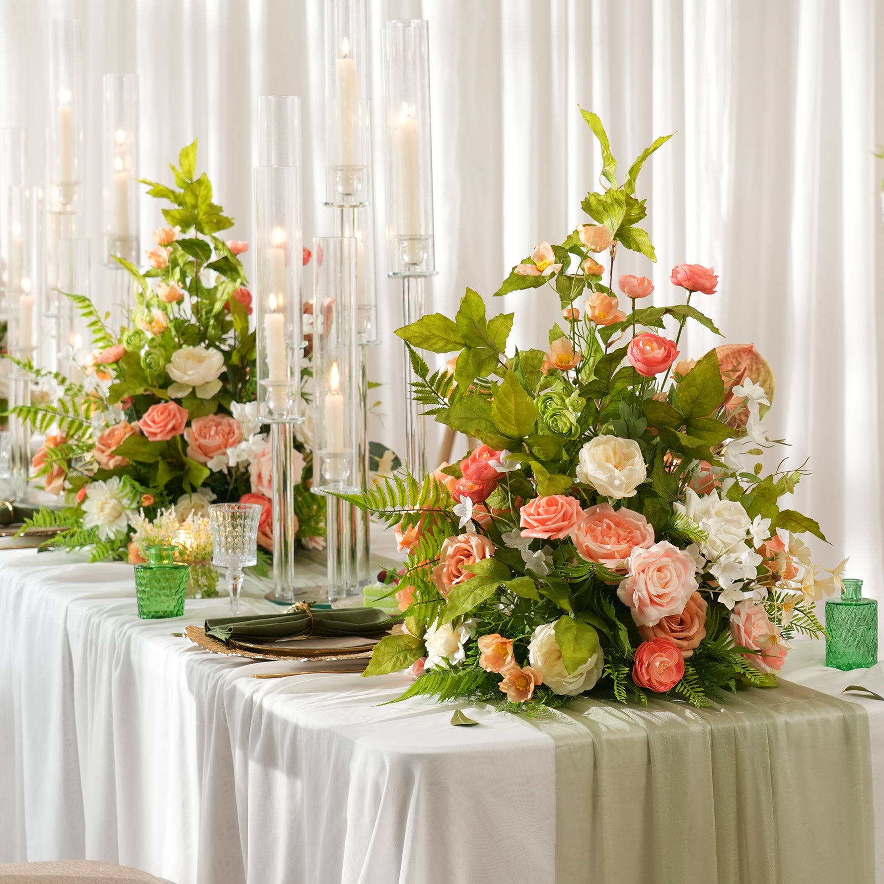 artificial-rose-greenery-centerpiece