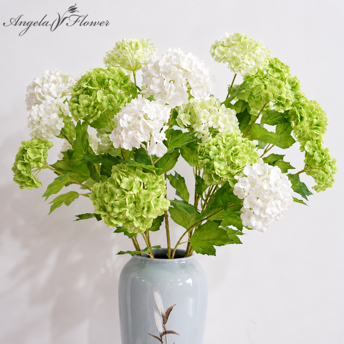 Realistic artificial hydrangea for floral arrangements